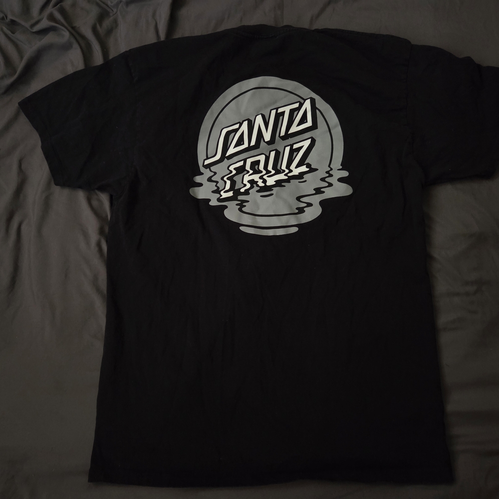 Santa Cruz Skateboards Black Tee with Gray Logo